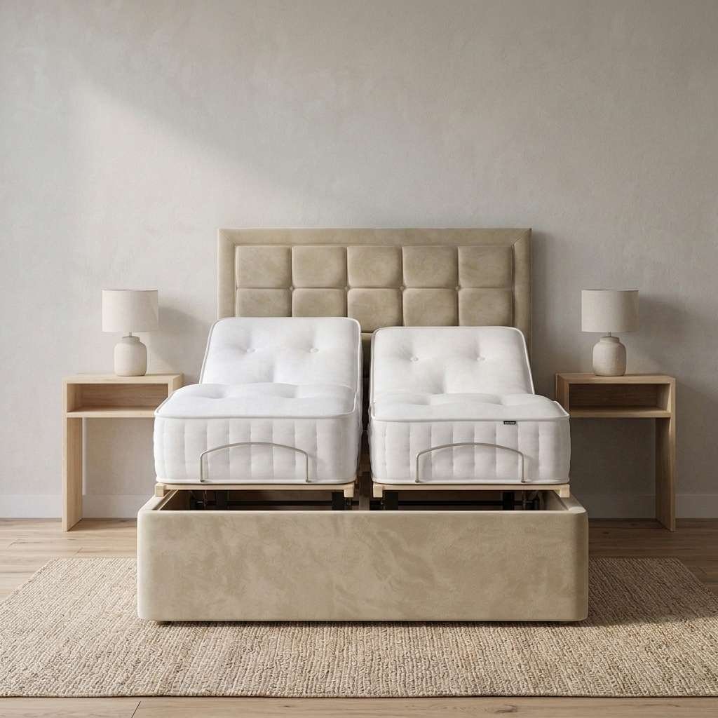 12774209321412310174 Richard Electric Mobility King Size (5ft (2*2'6)x 6ft) Electric Adjustable Bed With Memory Mattress - Image 1