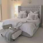 Luxury Plush Newly Ottoman Bed Frame Wing Plush Velvet Upholstered