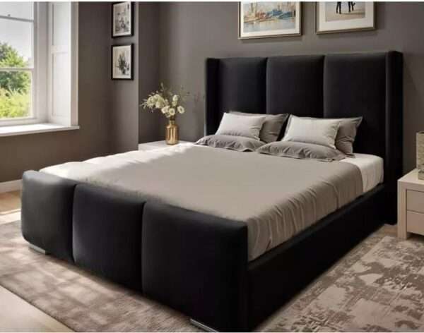 Luxury Plush New upholstered Bed Frame Wing Panel Velvet