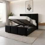 Luxury Plush New upholstered Bed Frame Wing Panel Velvet - Image 8