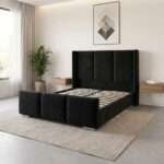 Luxury Plush New upholstered Bed Frame Wing Panel Velvet - Image 7