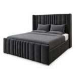 Manhattan Panel Velvet Bed Frame with Wingback - Image 7