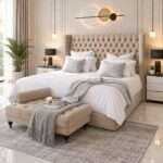 Luxury Plush Newly Ottoman Bed Frame Wing Plush Velvet Upholstered - Image 7