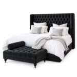 Luxury Plush Newly Ottoman Bed Frame Wing Plush Velvet Upholstered - Image 3