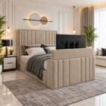 Luxury Panel TV Bed – Luxury Upholstered TV Bed Frame with Built-In TV Lift