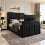 Luxury Panel TV Bed – Luxury Upholstered TV Bed Frame with Built-In TV Lift - Image 7