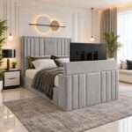 Luxury Panel TV Bed – Luxury Upholstered TV Bed Frame with Built-In TV Lift - Image 4