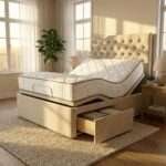 Chesterfield Electric Adjustable bed With Memory Mattress