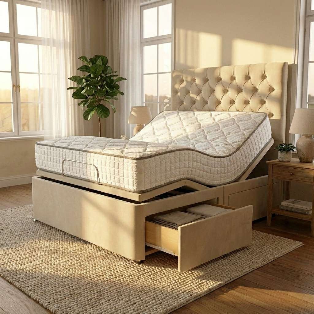 5278579054240812243 Chesterfield Electric Adjustable bed With Memory Mattress - Image 1