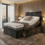 Black Sarena Electric Adjustable bed With Memory Mattress