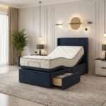 Royal Blue Divan Electric Adjustable bed With Memory Mattress + Optional Drawers - Image 5