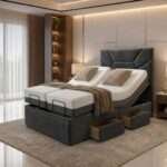 Luxury Black Divan Electric Adjustable bed With Memory Mattress + Optional Drawers