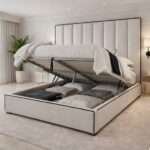 Luxury Black Striped style Bedframe with optional gas lift storage - Image 3