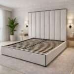 Luxury Black Striped style Bedframe with optional gas lift storage - Image 2