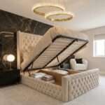 Cream Chesterfield Luxury Royal High Headboard Bed with Gas lift Storage – Luxury Comfort & Smart Space Saving - Image 7