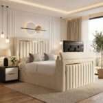 Luxury Golden Skyline Panel TV Bed – Luxury Upholstered TV Bed Frame with Built-In TV Lift - Image 7
