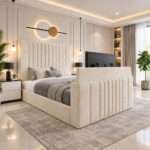 Luxury Sophia Panel TV Bed – Luxury Upholstered TV Bed Frame with Built-In TV Lift - Image 5