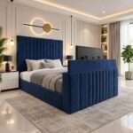 Luxury Sophia Panel TV Bed – Luxury Upholstered TV Bed Frame with Built-In TV Lift - Image 4