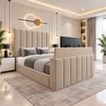 Luxury Linestyle Panel TV Bed – Luxury Upholstered TV Bed Frame with Built-In TV Lift - Image 7