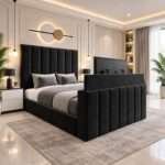 Luxury Linestyle Panel TV Bed – Luxury Upholstered TV Bed Frame with Built-In TV Lift - Image 6