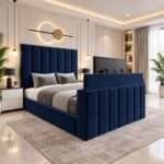 Luxury Linestyle Panel TV Bed – Luxury Upholstered TV Bed Frame with Built-In TV Lift - Image 4
