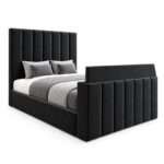 Luxury Linestyle Panel TV Bed – Luxury Upholstered TV Bed Frame with Built-In TV Lift - Image 3